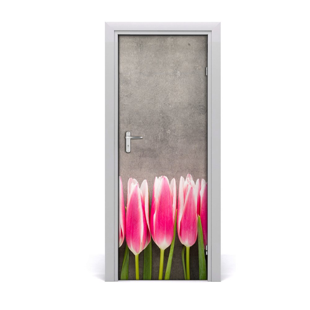 Fototapeta na dvere Ružové tulipány