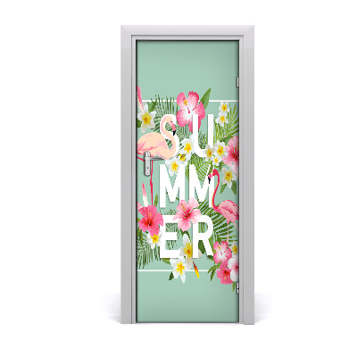 Fototapeta samolepiace na dvere Letné plameniaky