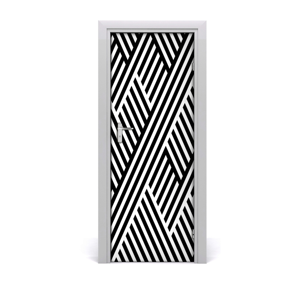 Fototapeta samolepiace na dvere Geometrické čiernobiele pozadie