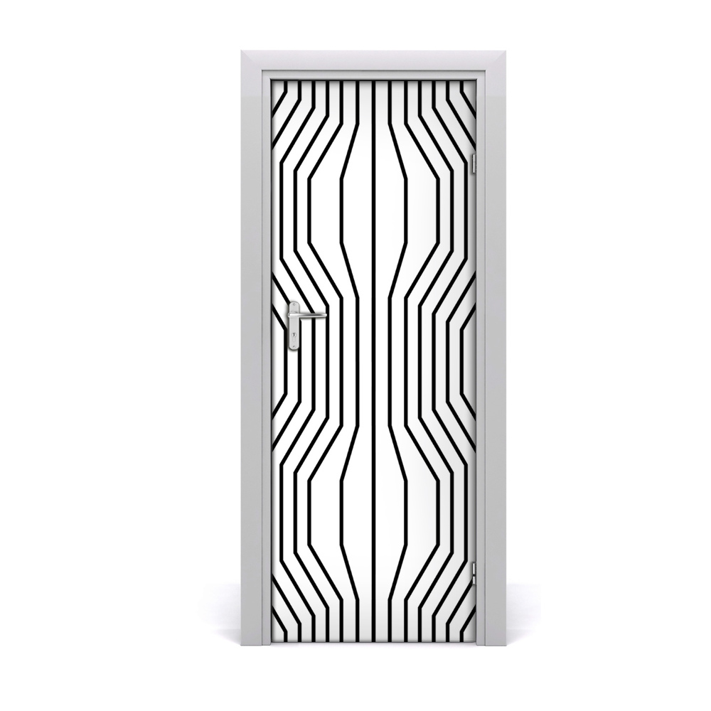 Fototapeta samolepiace na dvere Geometrické čierne čiary