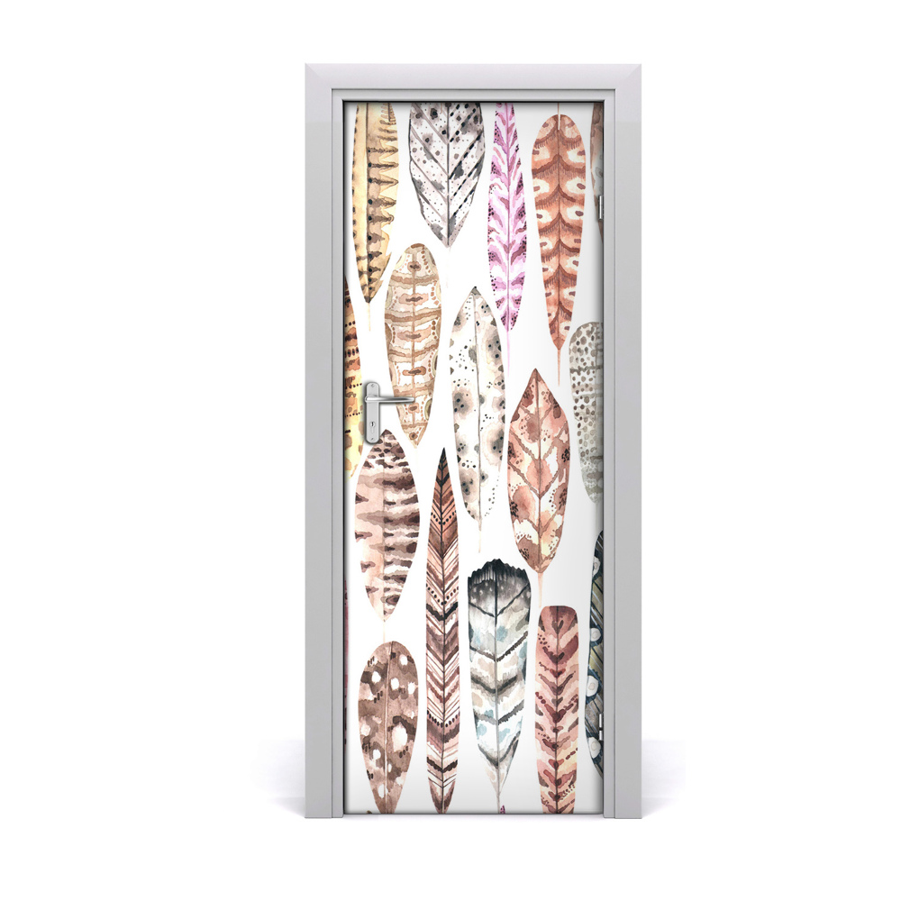 Fototapeta samolepiace na dvere Farebné boho pierka