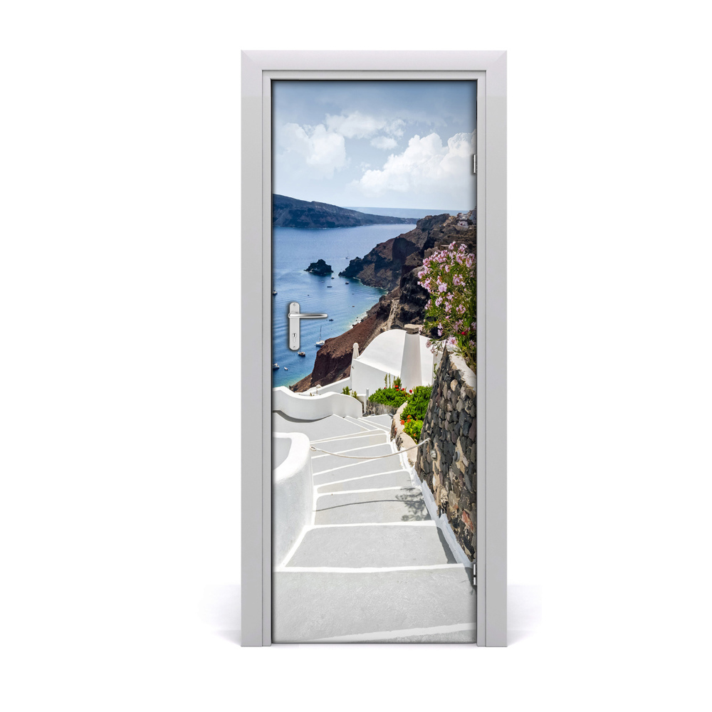 Fototapeta na dvere Santorini biele schody