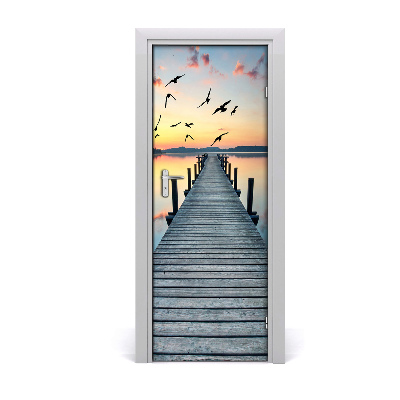 Fototapeta samolepiace na dvere Mólo jazero vtáky