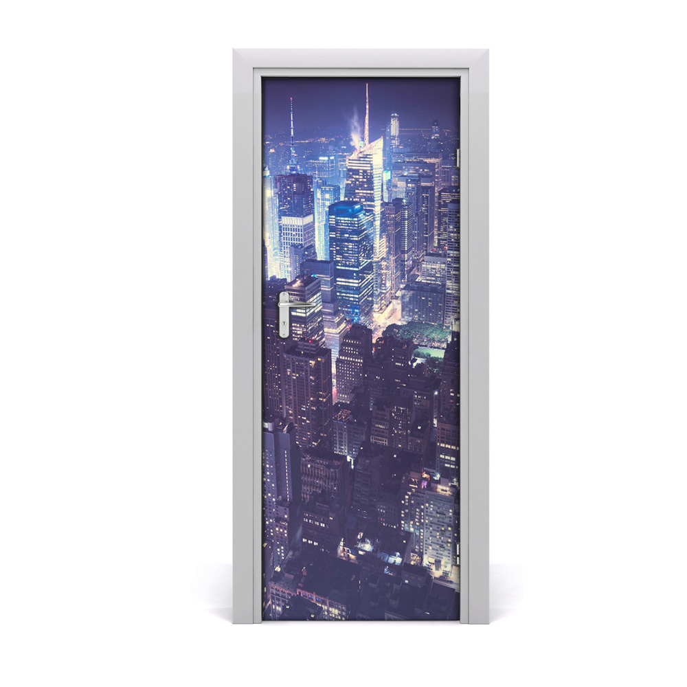 Fototapeta samolepiace na dvere Panoráma Manhattanu v noci