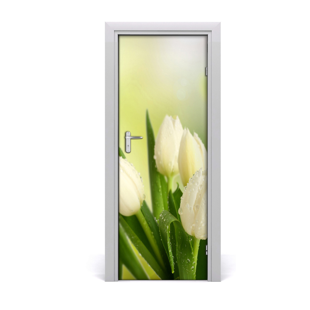 Fototapeta samolepiace na dvere Biele tulipány