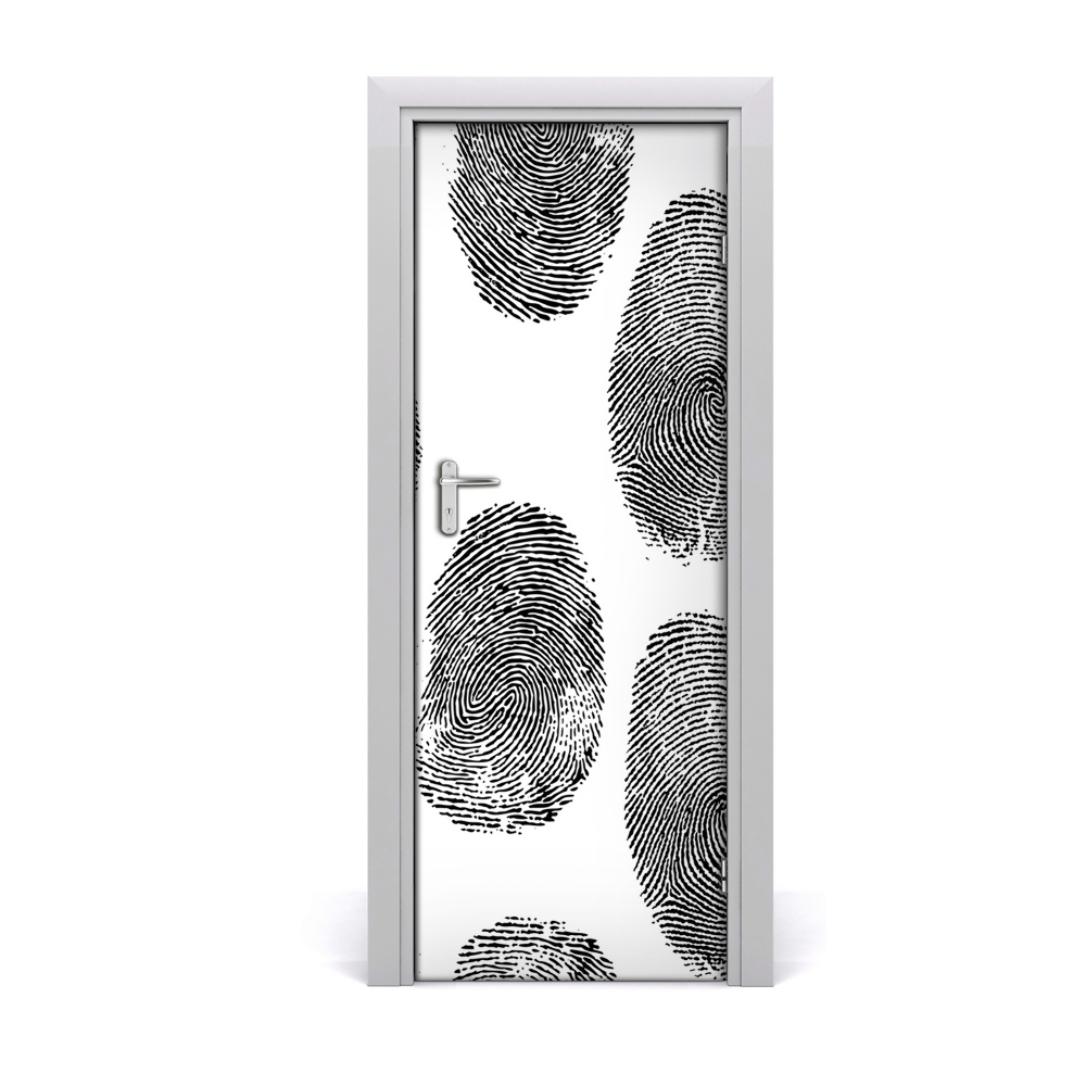 Fototapeta na dvere Čierne odtlačky prstov