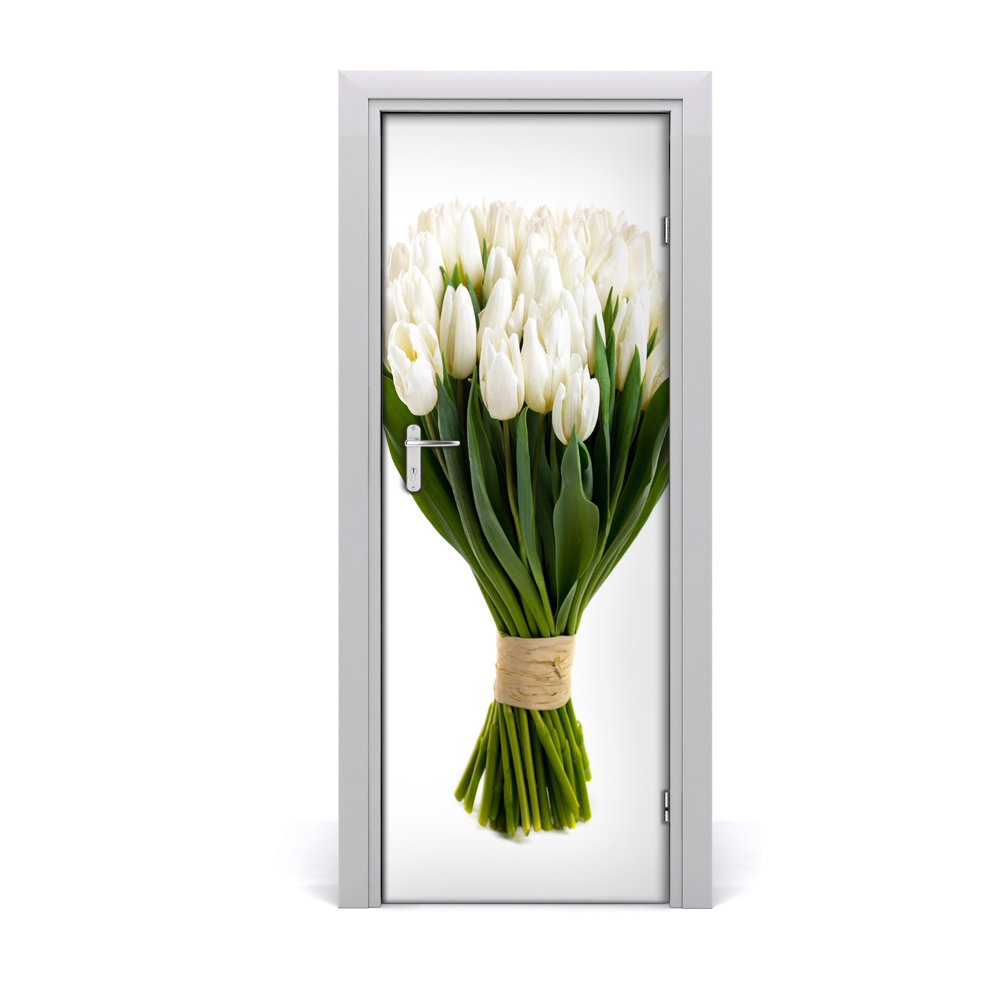 Fototapeta samolepiace na dvere Biele tulipány