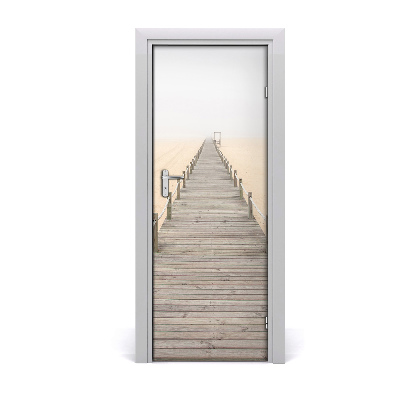Fototapeta samolepiace na dvere Drevený chodník na pláži