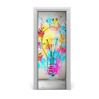 Fototapeta samolepiace na dvere Farebná žiarovka