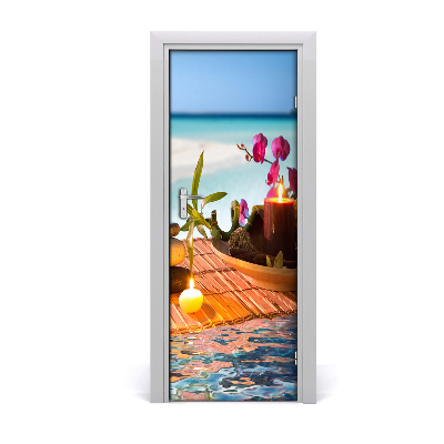 Fototapeta samolepiace na dvere Orchidea bambusová oceán