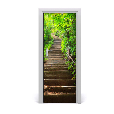 Fototapeta samolepiace na dvere Schody do zeleného lesa