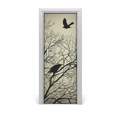 Fototapeta samolepiace na dvere Vrany na strome