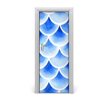 Fototapeta samolepiace na dvere Modré rybie šupiny
