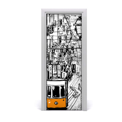 Fototapeta na dvere Tramvaj v meste