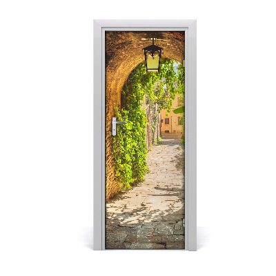 Fototapeta na dvere Tehlový oblúk lampy