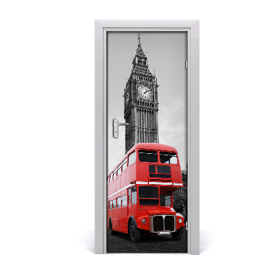 Fototapeta na dvere Červený autobus Big Ben