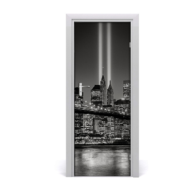 Fototapeta samolepiace na dvere New York Manhattan čiernobiely