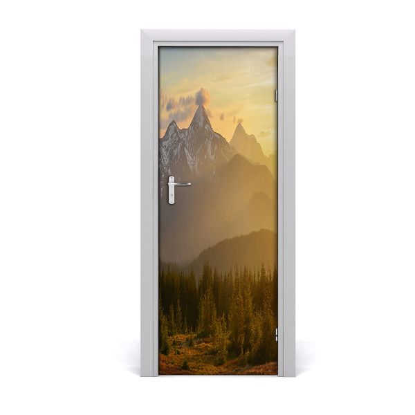 Fototapeta na dvere Západ slnka na vysokej hore