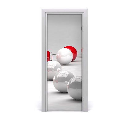 Fototapeta samolepiace na dvere Červené a biele gule