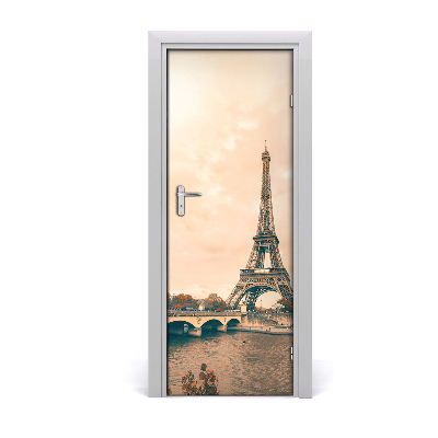 Fototapeta samolepiace na dvere Eiffelova veža sépia