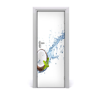 Fototapeta samolepiace na dvere Kokosový orech s vodou