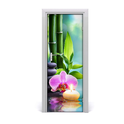 Fototapeta samolepiace na dvere Orchidea bambus zen