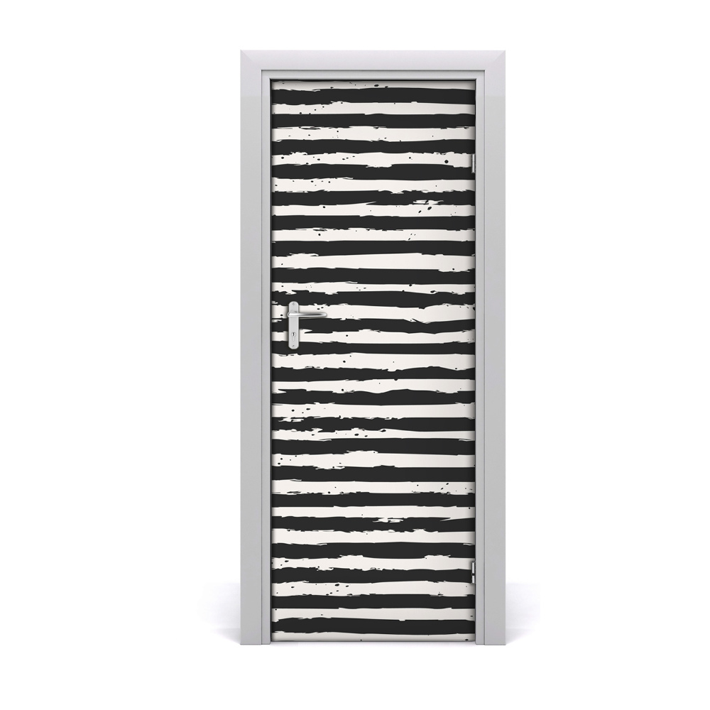 Fototapeta na dvere Čiernobiele horizontálne pruhy