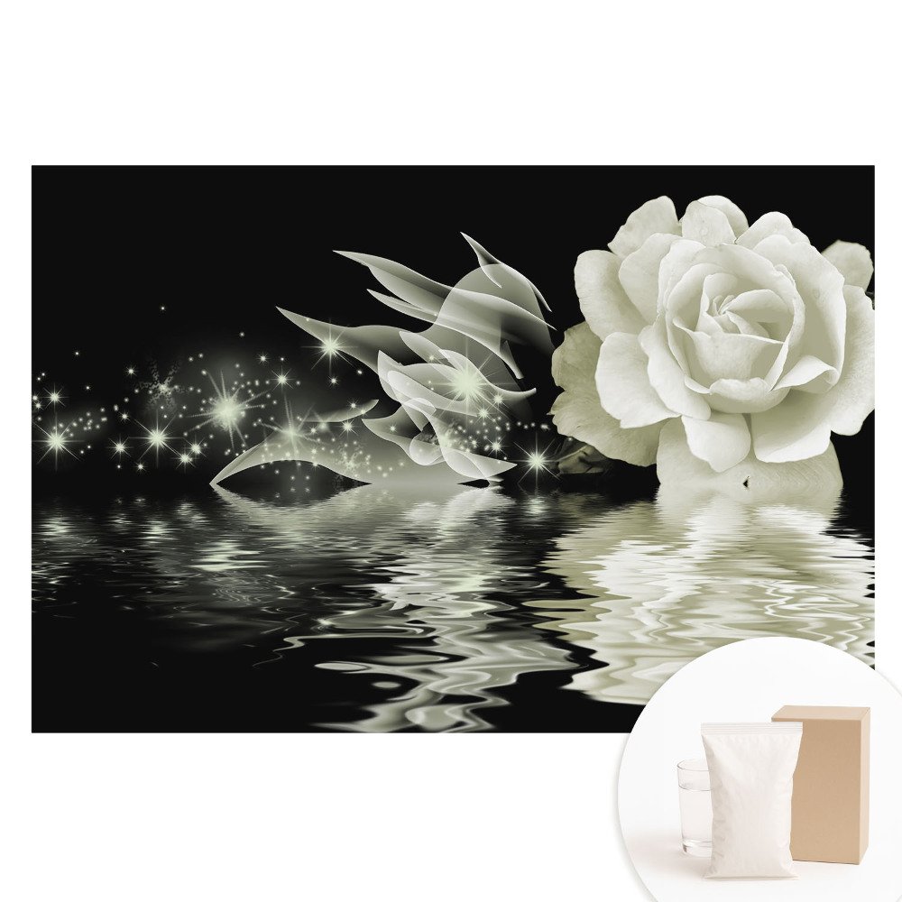 Netkaná fotografická tapeta Magická ruža so svietiacim efektom