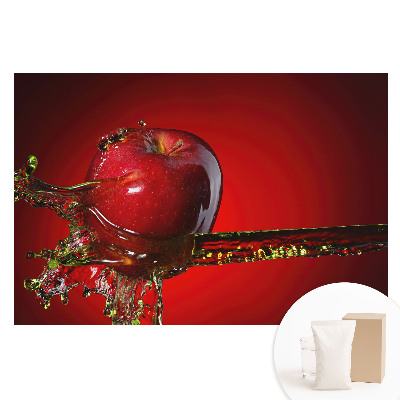 Fotografická tapeta na netkanej textílii Dynamické červené jablko v rozstreku tekutiny
