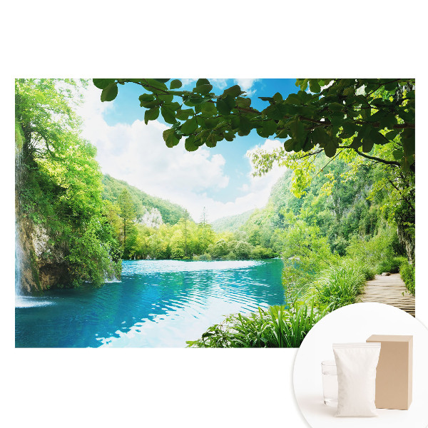 Netkaná tapeta Lesy, vodopády, jazero