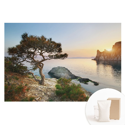 Fototapeta na netkanej textílii Malebný západ slnka nad útesom