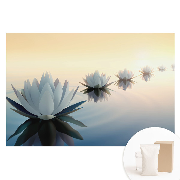 Netkaná fotografická tapeta Lotosy na vode