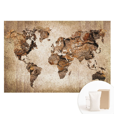 Netkaná tapeta s potlačou Rustikálna mapa sveta