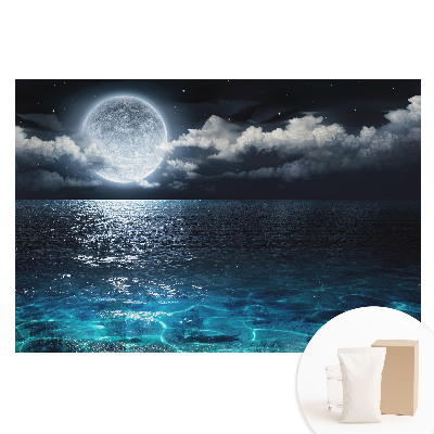 Fotografická tapeta na netkanej textílii Harmónia vody a oblohy v mesačnej krajine