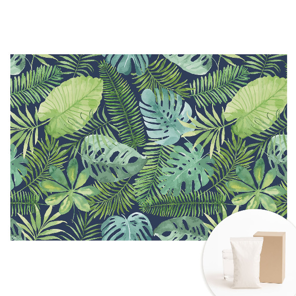 Netkaná fotografická tapeta Listnatý tropický vzor plný zelene