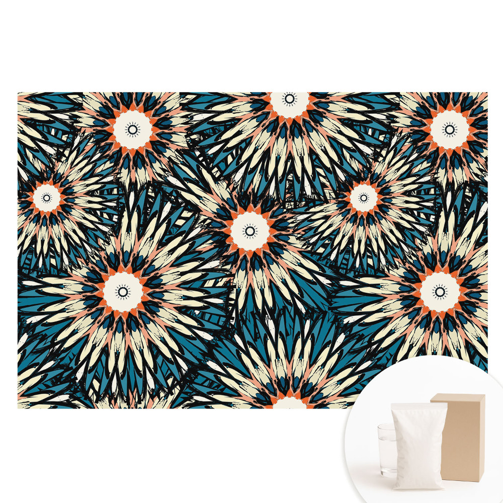 Fototapeta s potlačou na netkanej textílii Energické kvety v opakovateľnej kompozícii