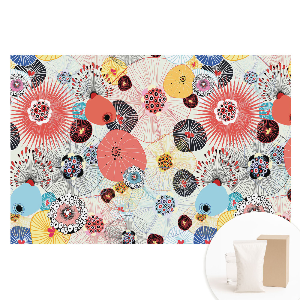 Fotografická tapeta na netkanej textílii Energia farieb kvetinového vzoru