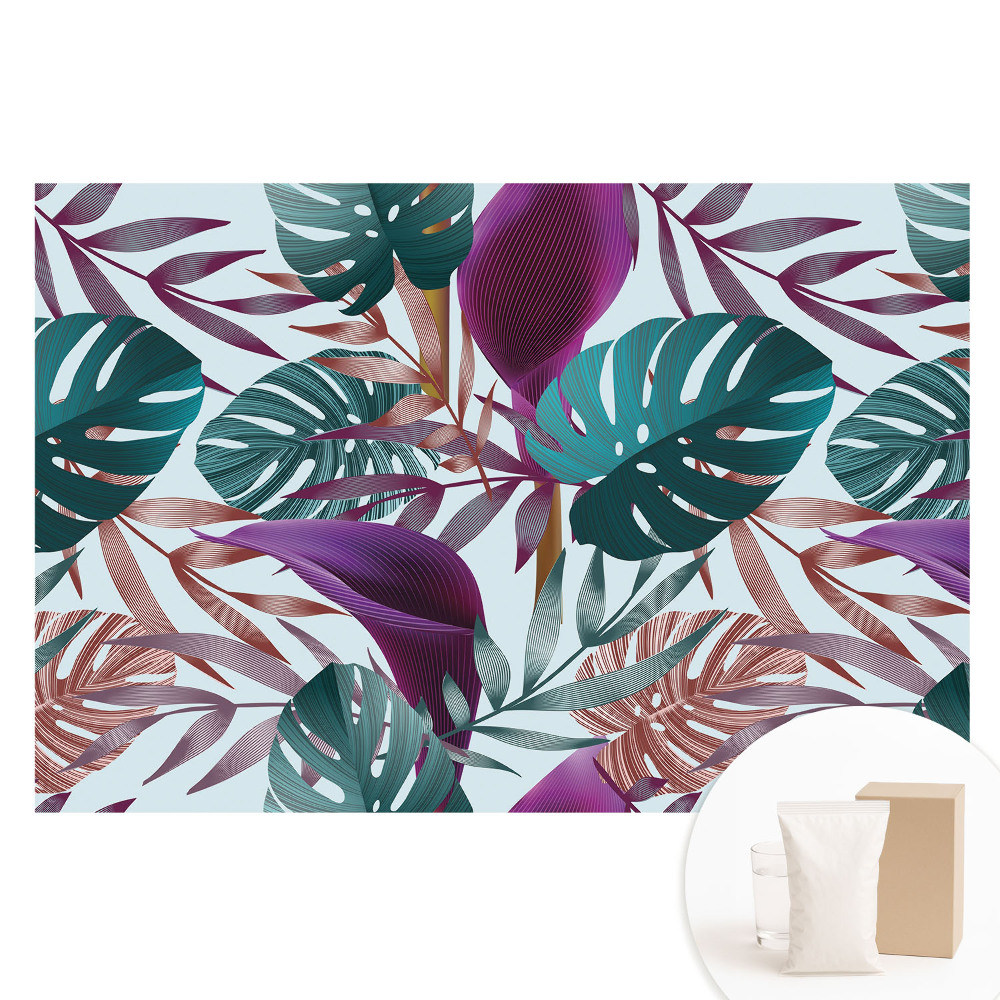 Fototapeta s potlačou na netkanej textílii Chaos farebných tropických listov