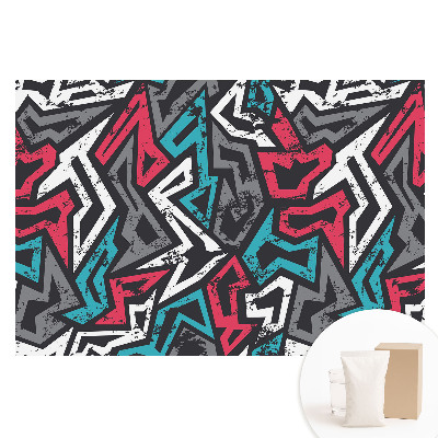 Netkaná tapeta s geometrickým graffiti vzorom