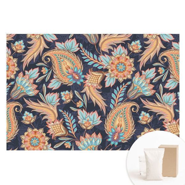 Netkaná fotografická tapeta Kvety a listy v klasickom štýle