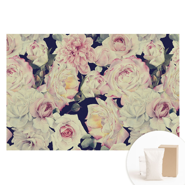 Netkaná fotografická tapeta Opakujúci sa vzor romantických kvetov