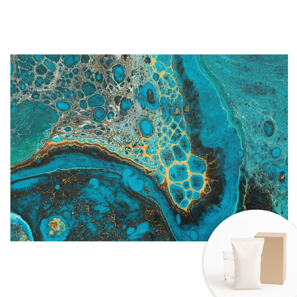 Veľkoplošná fototapeta na stenu Tyrkysové organické vzory