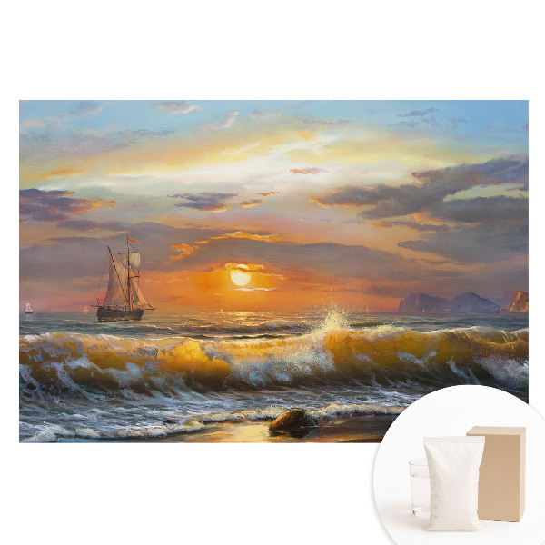 Fotografická tapeta na netkanej textílii Plachetnica na mori pri západe slnka