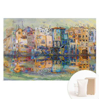 Netkaná tapeta s potlačou Farebná krajina s odrazom vo vode