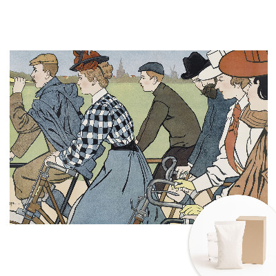 Veľkoplošná fototapeta na stenu Secesná cyklistická scéna