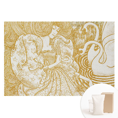 Fototapeta s potlačou na netkanej textílii Žena s labuťami v rozprávkovom štýle