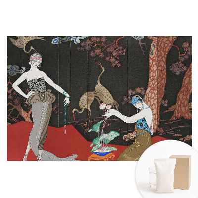 Fototapeta na netkanej textílii Postavy a príroda v štýle Art Deco