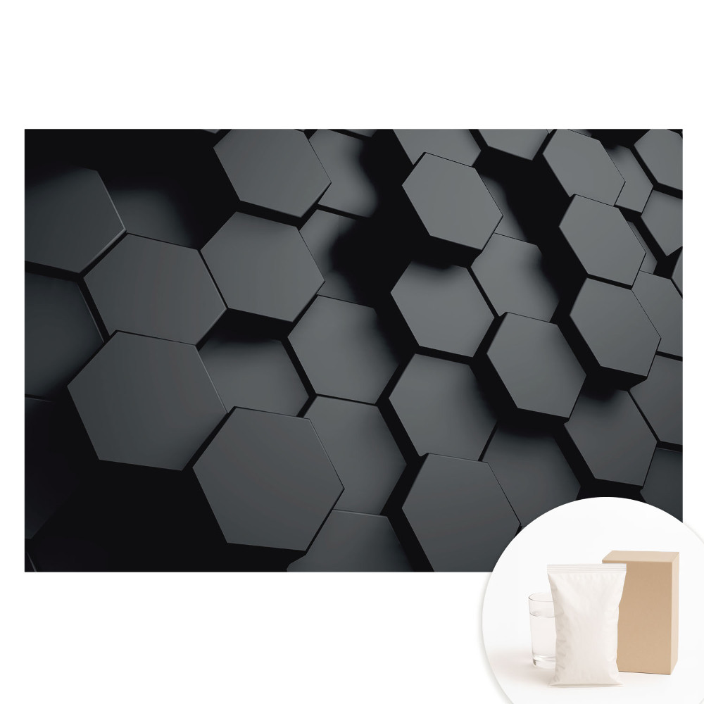 Netkaná tapeta s potlačou Tmavé 3D šesťuholníky, elegancia a modernosť