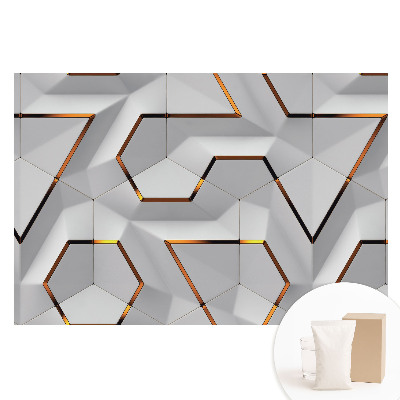 Netkaná tapeta s moderným geometrickým priestorovým vzorom