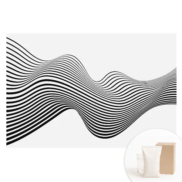 Fototapeta na netkanej textílii s motívom minimalistických vlnitých čiar